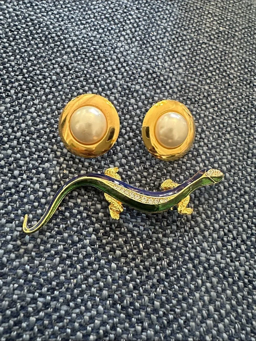 Vintage Costume Earrings & Brooch Jewelry Bundle